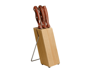 3 Piece Cutlery Set with Wood Block