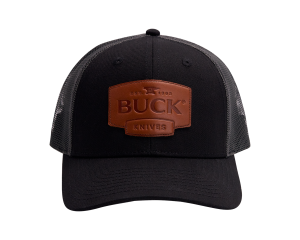 Black Leather Patch Hat